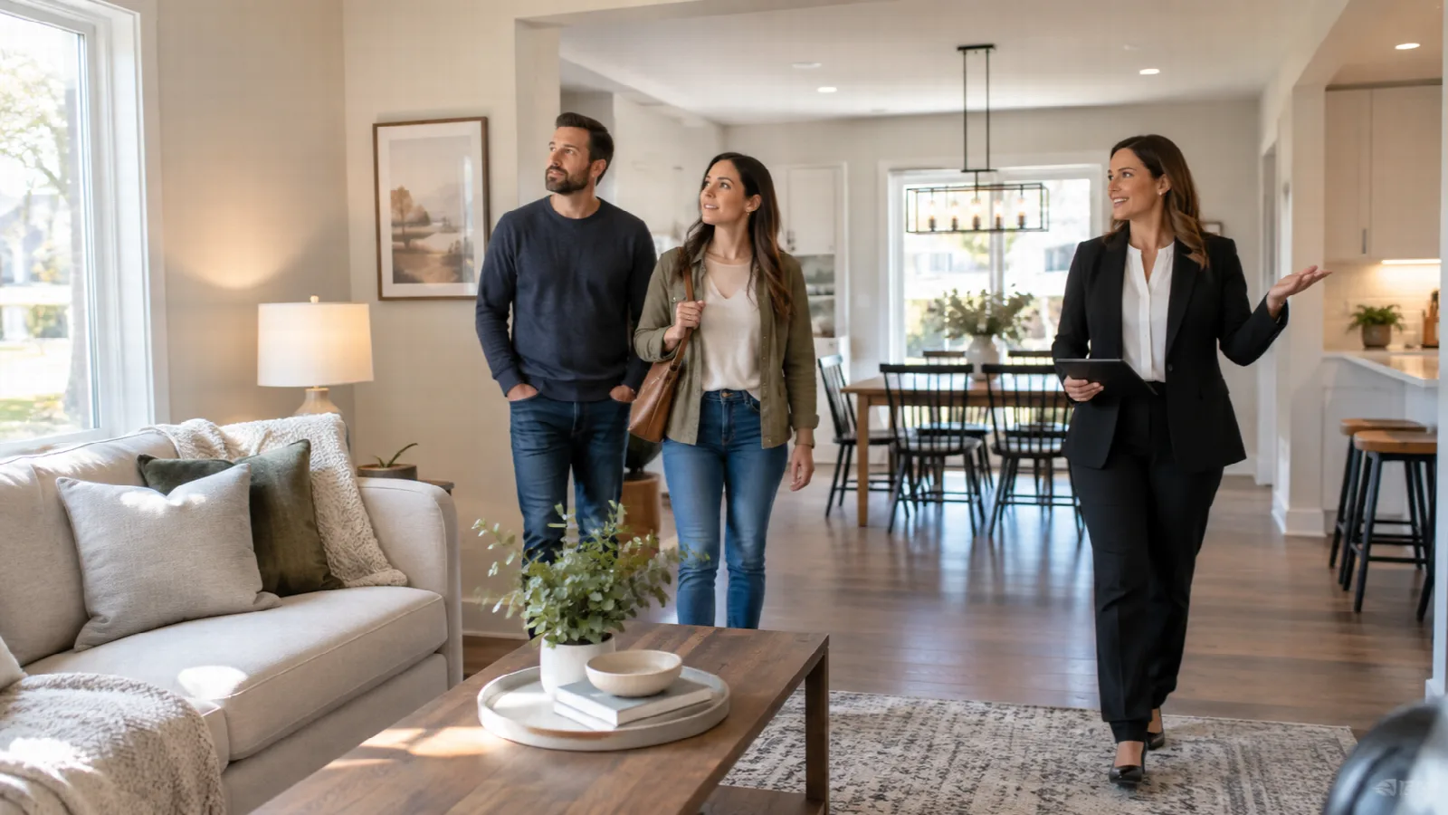 Prospective buyers carefully viewing a home in Ontario